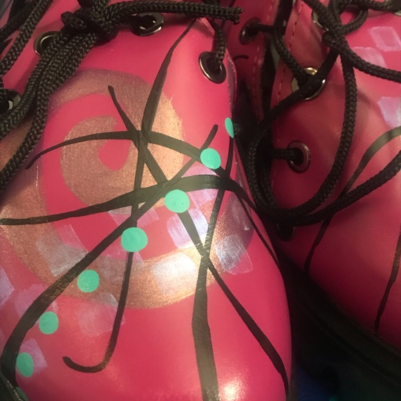 Handmade, HandPainted lace up booties - Picture 3 of 14